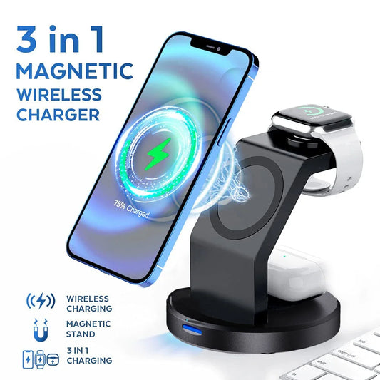 Modern 3-in-1 Magnetic Wireless Charging Station