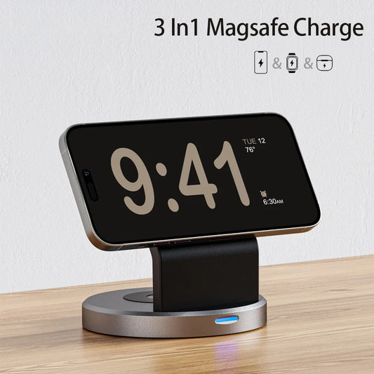 Modern 3-in-1 Magnetic Wireless Charging Station